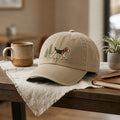 Beagle Walking Pine Trees embroidered hat — front view