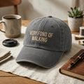 Very Fond of Walking Bold Block Letters embroidered hat — front view