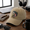 American Flag Bass Fish embroidered hat — front view