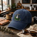 Goose Driving Golf Cart Clubs embroidered hat — front view