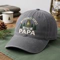 My Favorite People Call Me Papa Camping Lantern Pine Trees embroidered hat — front view