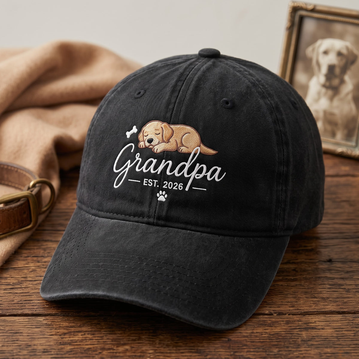 Grandpa Est Embroidered Hat — Washed Hat