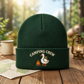 Camping Crew Goose Campfire Custom Name Embroidered Beanie