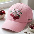 Personalized Cherry Blossom Floral Bouquet embroidered hat — front view