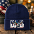 Personalized Duck Hunting Dad American Flag Mallard Embroidered Beanie