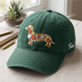 Personalized Dachshund Floral Wildflower Botanical Embroidered Hat — Baseball Cap