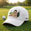 Personalized Golf Golden Retriever Dog Golfer Hat Embroidered Hat — Baseball Cap
