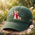 Personalized Good Shepherd Jesus Lamb Wildflowers Faith Embroidered Hat — Baseball Cap