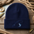 Fishing Rod Fish Catch Outdoor Angler Embroidered Beanie