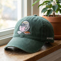 Bookish Reading Manatee With Glasses Embroidered Hat — Washed Hat