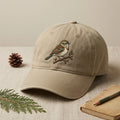 Sparrow Bird on Branch Nature Embroidered Hat — Washed Hat