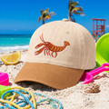 Crawfish Lobster Shrimp Beach Summer Seafood Embroidered Two-Tone Hat