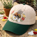 Honey Bee Wildflowers Floral Garden Embroidered Two-Tone Hat