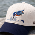 Kingfisher Diving Into Water Fish Silhouette Embroidered Two-Tone Hat
