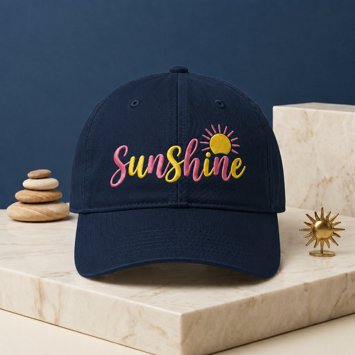 Sunshine Sun Script Colorful Embroidered Hat