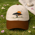 African Savanna Acacia Tree Sunset Birds Landscape Embroidered Two-Tone Hat