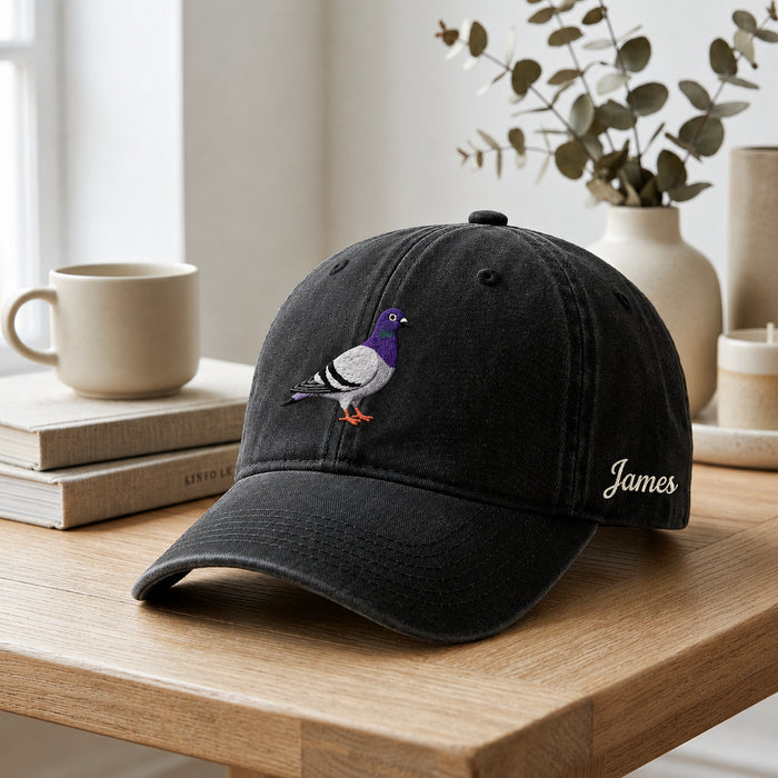 Personalized Pigeon Bird Embroidered Hat