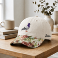 Personalized Pigeon Bird Embroidered Floral & Leopard Brim Hat