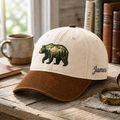 Personalized Bear Mountain Forest Wilderness Scene Embroidered Two-Tone Hat