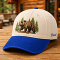 Personalized Grizzly Bear Pine Trees Forest Nature Embroidered Two-Tone Hat