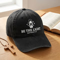 Be The Light Matthew 5:14 Lantern Faith Christian Embroidered Hat — Washed Hat