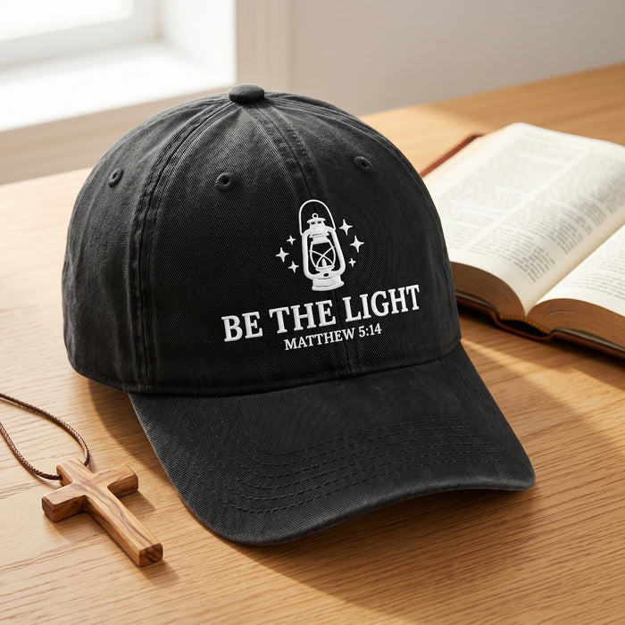 Be The Light Matthew 5:14 Lantern Faith Christian Embroidered Hat