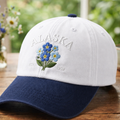 Personalized Alaska Forget-Me-Not State Flower EST 1959 Embroidered Two-Tone Hat