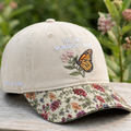Personalized Monarch Butterfly Milkweed Flower The Only Monarch I Want Embroidered Floral & Leopard Brim Hat