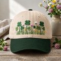 Clover Wildflower Meadow Shamrock Botanical Garden Embroidered Two-Tone Hat