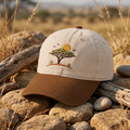 African Savanna Acacia Tree Sunset Birds Wildlife Embroidered Two-Tone Hat