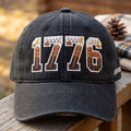 1776 Eagle Feathers Patriotic Embroidered Hat — Washed Hat