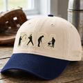 Personalized Papa Fishing Baseball Golf BBQ Silhouette Custom Name Embroidered Two-Tone Hat
