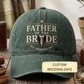 Personalized Father Of The Bride Tuxedo Tie Wedding Date Embroidered Hat — Washed Hat