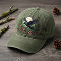 Raven Moon Forest Mushroom Botanical Nature Embroidered Hat — Washed Hat