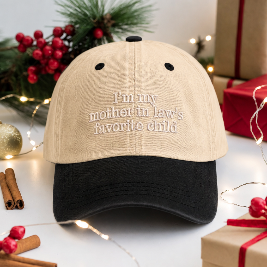 I'm My Mother In Law's Favorite Child Embroidered Two-Tone Hat