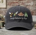 Easily Distracted by Bugs Bumblebee Moth Cicada Insect Embroidered Hat — Washed Hat