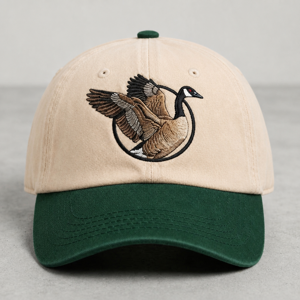Canada Goose Flying Wings Wildlife Bird Watcher Embroidered Two-Tone Hat