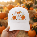 Halloween Fall Three Geese Pumpkin Costume Acorn Autumn Leaves Embroidered Hat