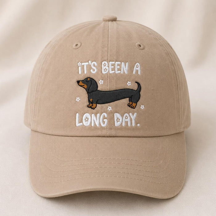 Dachshund It's Been A Long Day Funny Wiener Dog Embroidered Hat