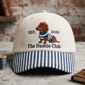 Dachshund French Beret Striped Sweater EST 2025 The Dashie Club Embroidered Gingham & Stripe Brim Hat