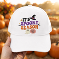Halloween It's Spooky Season Witch Hat Ghost Pumpkin Bats Embroidered Hat