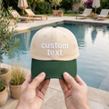 Personalized Custom Text Washed Vintage Dad Embroidered Two-Tone Hat