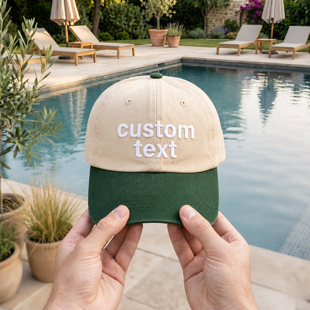 Personalized Custom Text Washed Vintage Dad Embroidered Two-Tone Hat