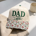 Personalized Dad Fist Bump Baby Hand Father Child Embroidered Floral & Leopard Brim Hat