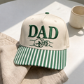 Personalized Dad Fist Bump Baby Hand Father Child Embroidered Gingham & Stripe Brim Hat