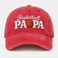 Basketball Papa Grandpa Embroidered Hat — Washed Hat