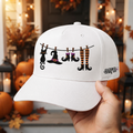 Personalized Halloween Witch Clothesline Black Cat Hat Boots Embroidered Hat