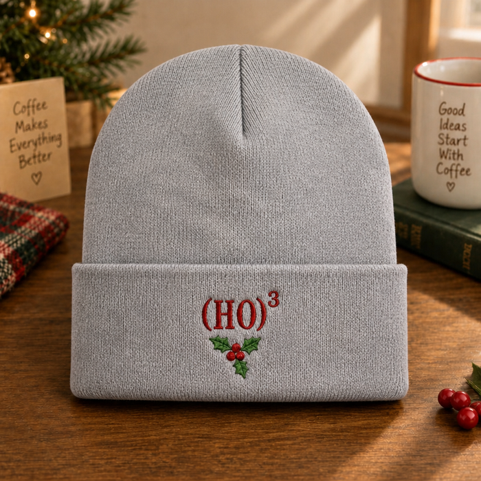 Funny Christmas (HO)³ Ho Ho Ho Holly Math Embroidered Beanie
