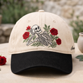 Personalized Skeleton Roses Floral Gothic Embroidered Two-Tone Hat