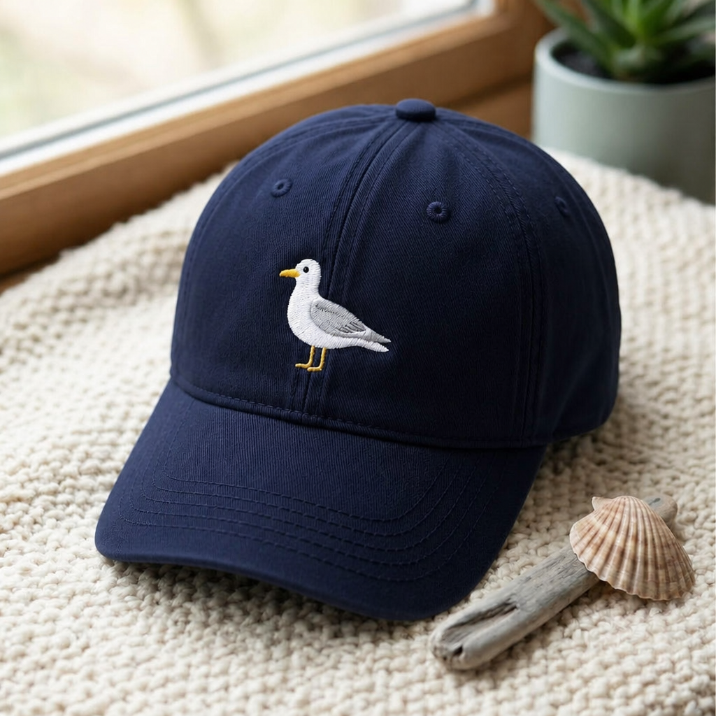 Seagull Bird Coastal Beach Embroidered Hat